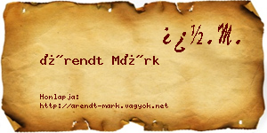 Árendt Márk névjegykártya